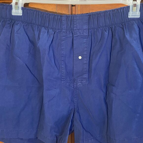 J. Crew Boxer Shorts Navy Blue Garment-Dyed Broken-In Organic Cotton Size Large - Picture 3 of 7